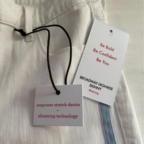 New Skinny Girl Women's Jeans Skinny Ankle Jeans White Denim W/ Blue Stripe 26/2 - Picture 10 of 12